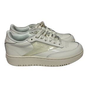 REEBOK Womens Cardi B Coated Club C Double White Sneaker Shoe Size 7/7.5 NEW